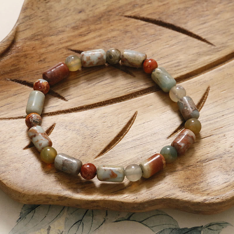 Buddha Stones Shoushan Stone Red Agate Prosperity Bracelet - image 9