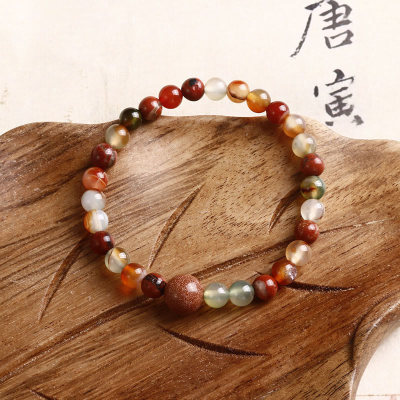 Buddha Stones Shoushan Stone Red Agate Prosperity Bracelet - Agate Red Round Beads(Wrist Circumference: 14-16cm) - image 10