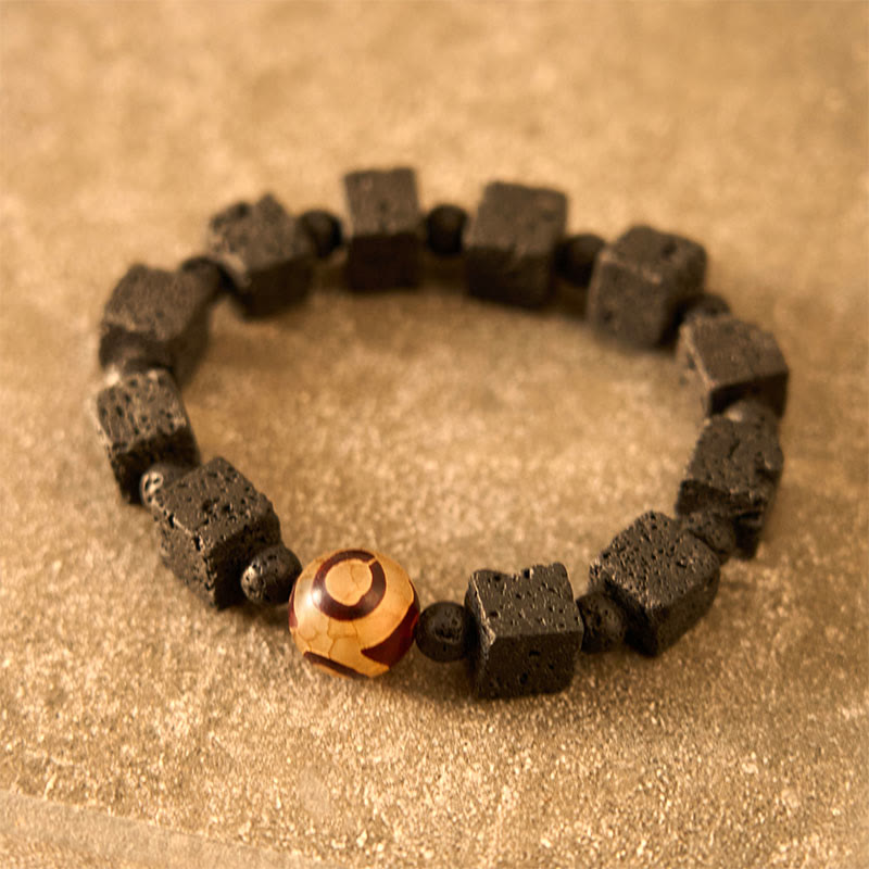 Buddha Stones Lava Rock Dzi Bead Healing Bracelet - image 4