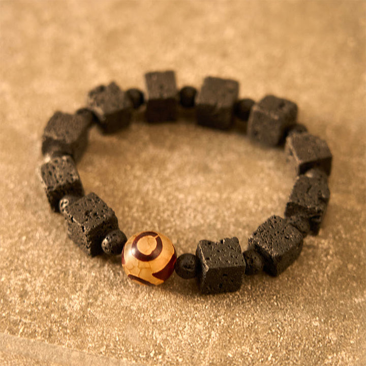 Buddha Stones Lava Rock Dzi Bead Healing Bracelet - image 4