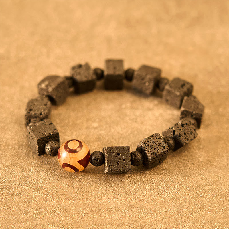 Buddha Stones Lava Rock Dzi Bead Healing Bracelet - image 5