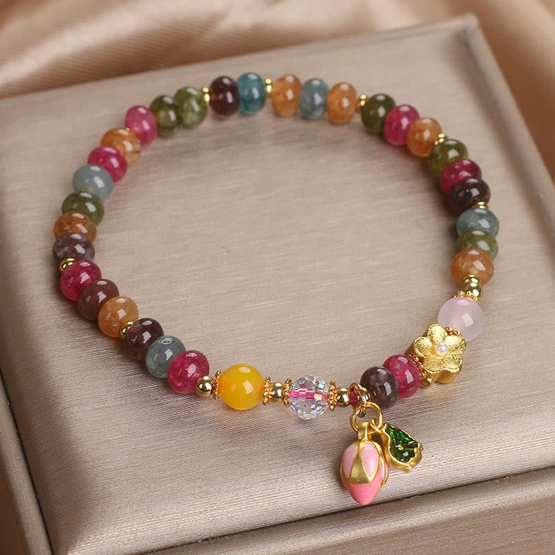 Buddha Stones Tourmaline Lotus Seedpod Wisdom Bracelet - image 8