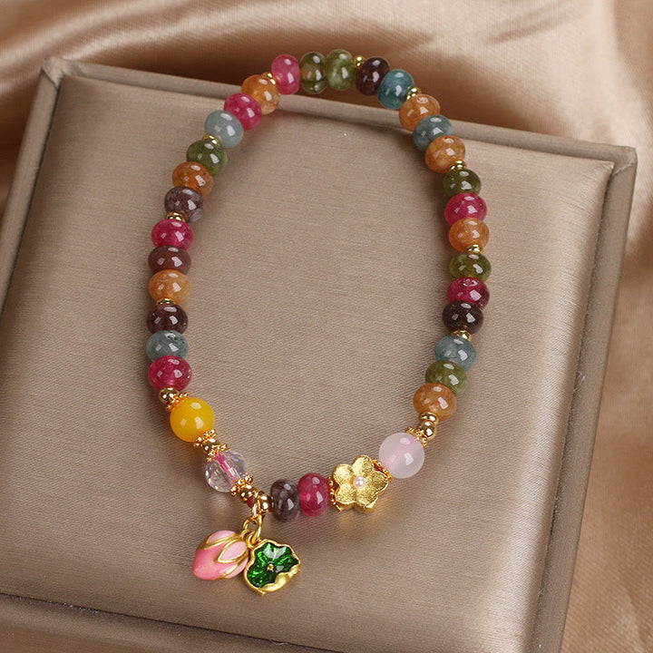 Buddha Stones Tourmaline Lotus Seedpod Wisdom Bracelet - image 11