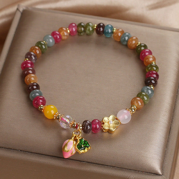 Buddha Stones Tourmaline Lotus Seedpod Wisdom Bracelet - image 4