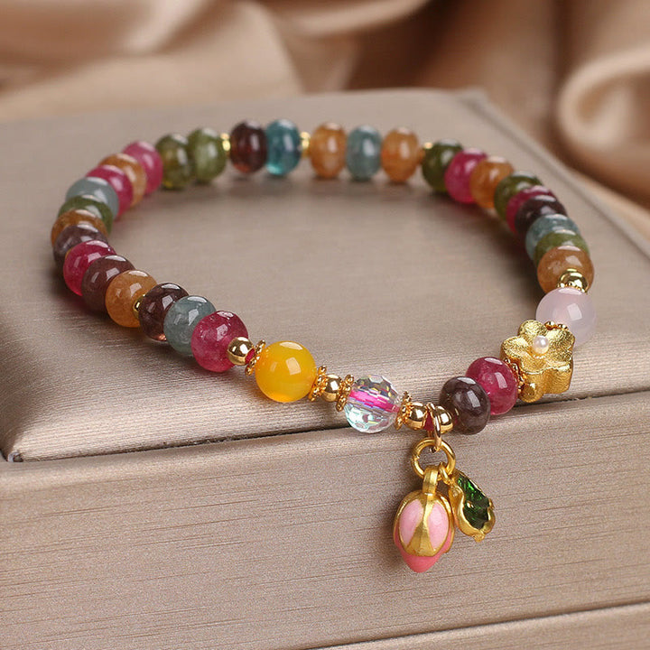 Buddha Stones Tourmaline Lotus Seedpod Wisdom Bracelet - image 2