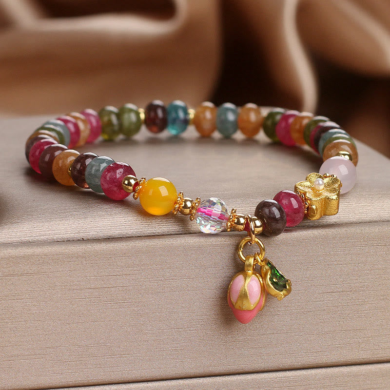 Buddha Stones Tourmaline Lotus Seedpod Wisdom Bracelet - image 7
