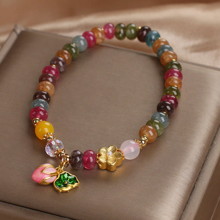 Buddha Stones Tourmaline Lotus Seedpod Wisdom Bracelet - image 10