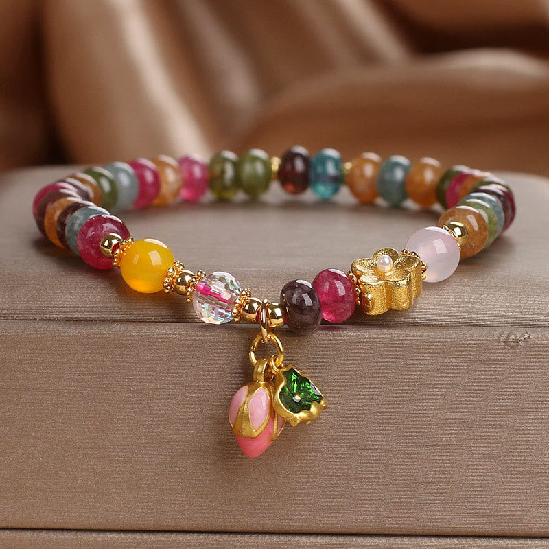 Buddha Stones Tourmaline Lotus Seedpod Wisdom Bracelet - Tourmaline(Wrist Circumference: 14-16cm) - image 0