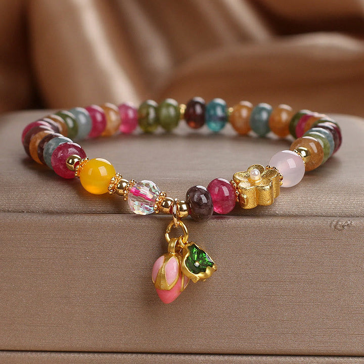 Buddha Stones Tourmaline Lotus Seedpod Wisdom Bracelet - Tourmaline(Wrist Circumference: 14-16cm) - image 0