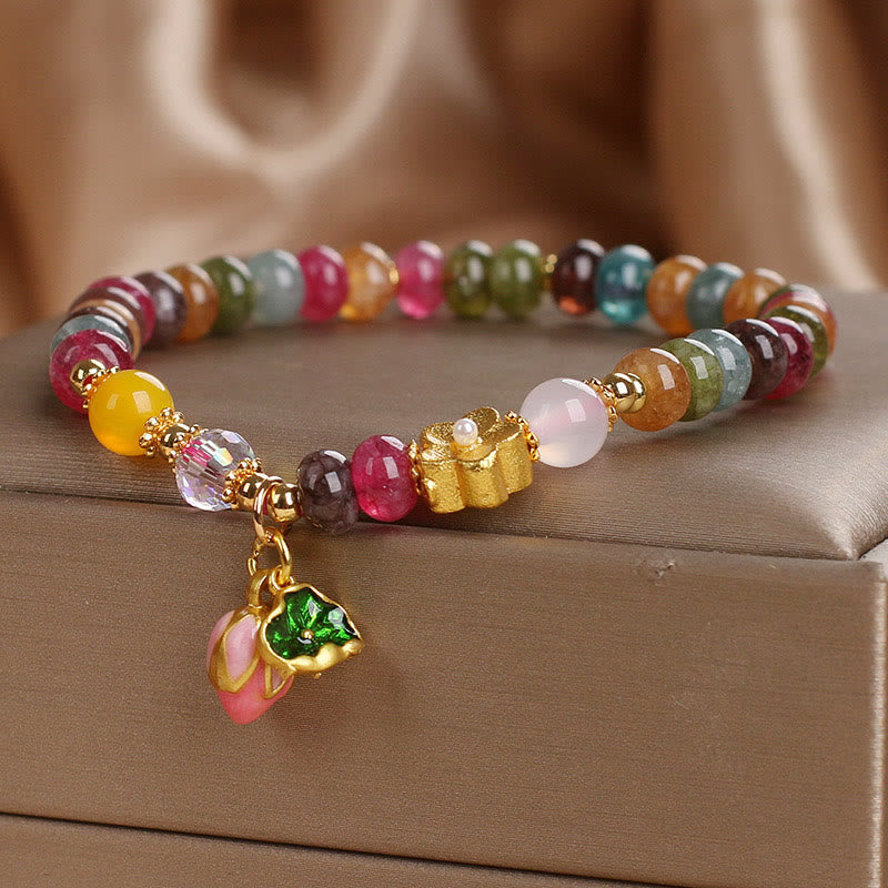 Buddha Stones Tourmaline Lotus Seedpod Wisdom Bracelet - image 3
