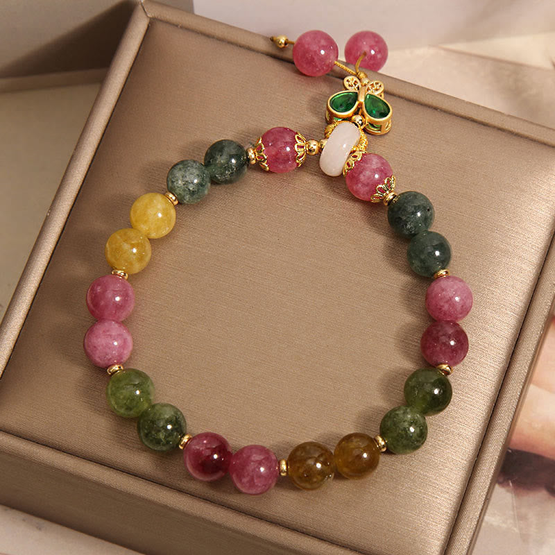 Buddha Stones Tourmaline Jade Butterfly Wisdom Bracelet - image 2