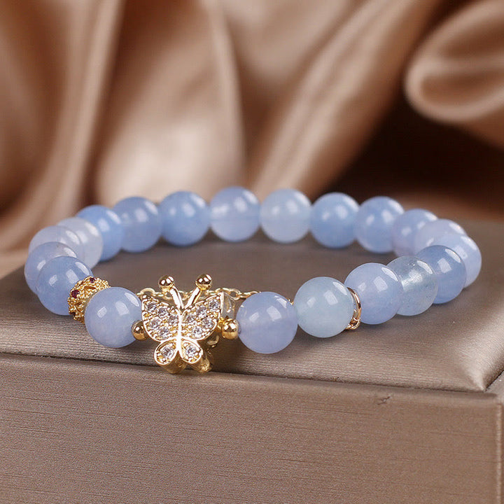 Buddha Stones Aquamarine Butterfly Serenity Bracelet - image 4