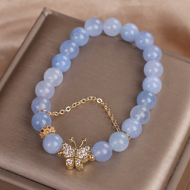 Buddha Stones Aquamarine Butterfly Serenity Bracelet - image 3