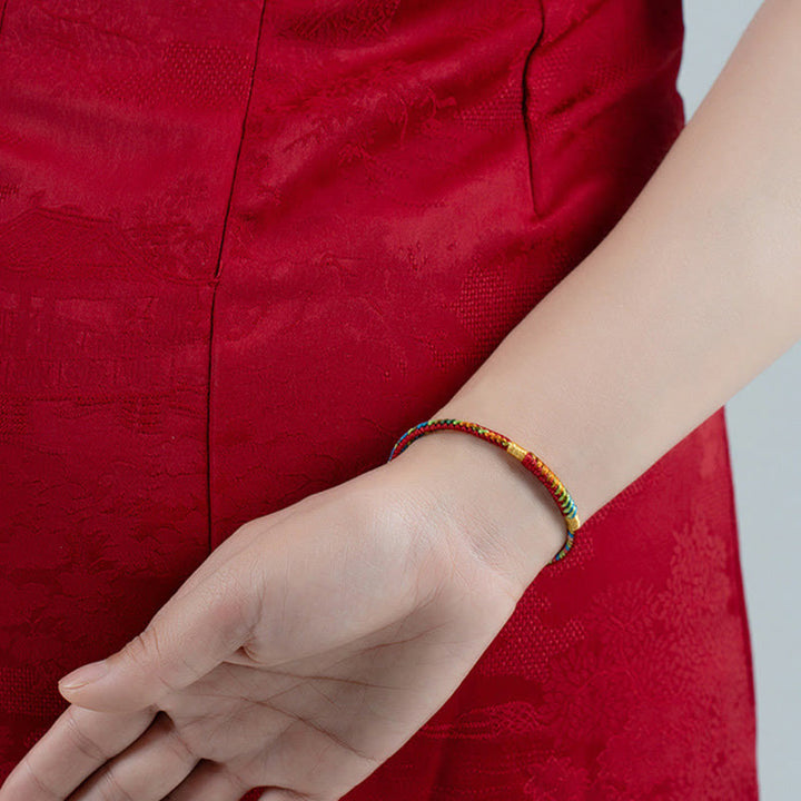 Buddha Stones Multicolor Red String Alloy 925 Sterling Silver Buckle Protection Bracelet - image 10