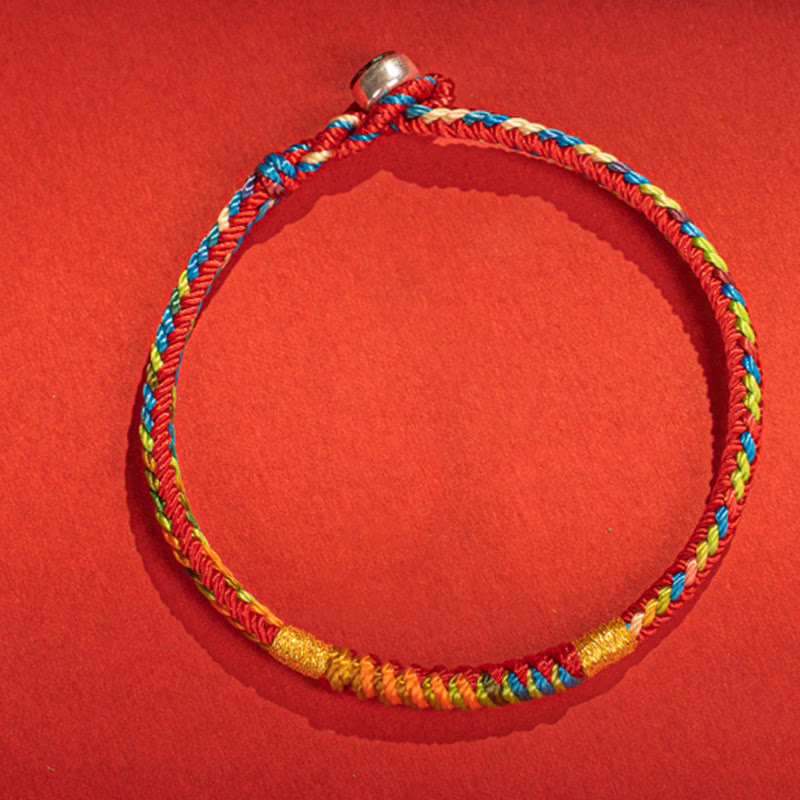 Buddha Stones Multicolor Red String Alloy 925 Sterling Silver Buckle Protection Bracelet - image 8