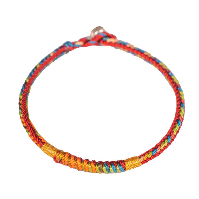 Buddha Stones Multicolor Red String Alloy 925 Sterling Silver Buckle Protection Bracelet - image 13