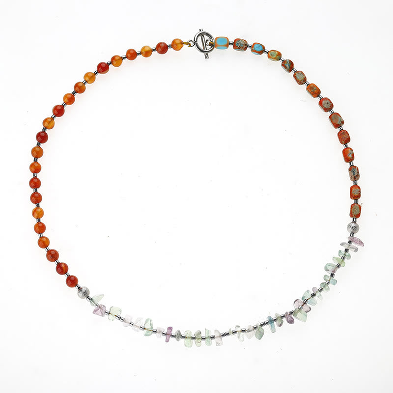 Buddha Stones Fluorite Red Agate Emperor Stone Power Triple Wrap Bracelet - image 11