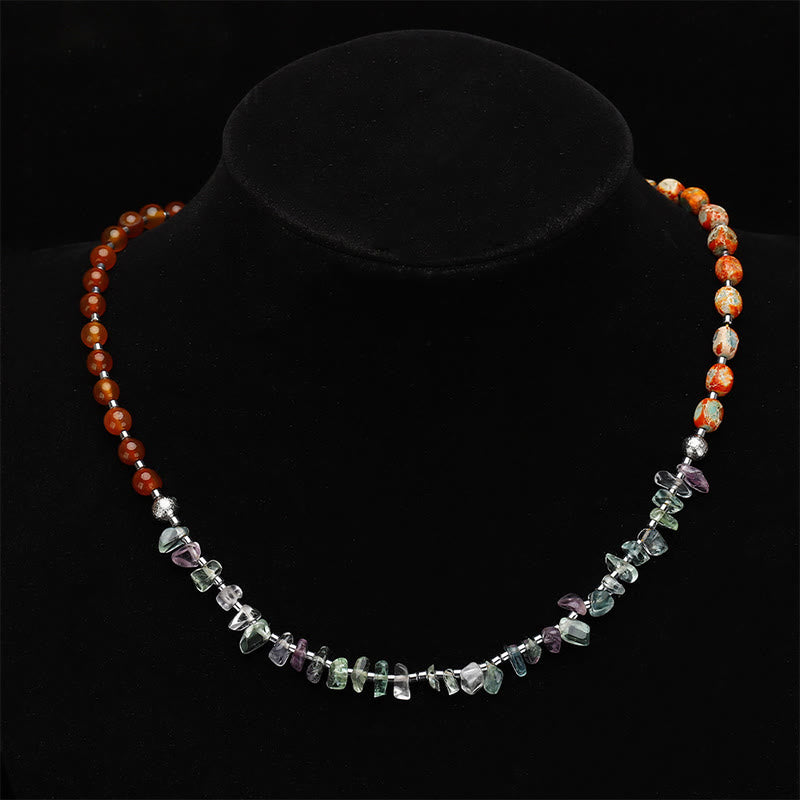 Buddha Stones Fluorite Red Agate Emperor Stone Power Triple Wrap Bracelet - image 10