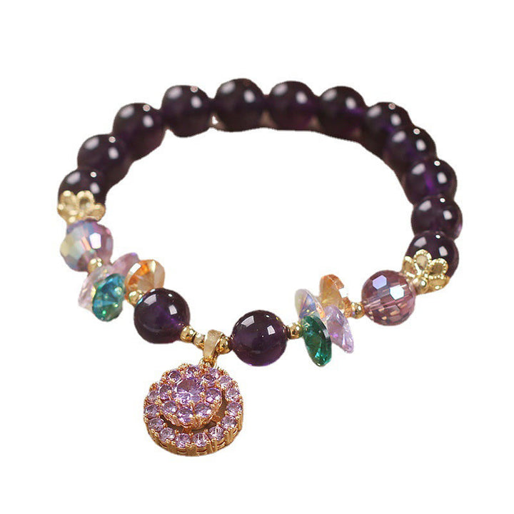 Buddha Stones Amethyst Green Crystal Citrine White Crystal Spiritual Awareness Bracelet - image 11