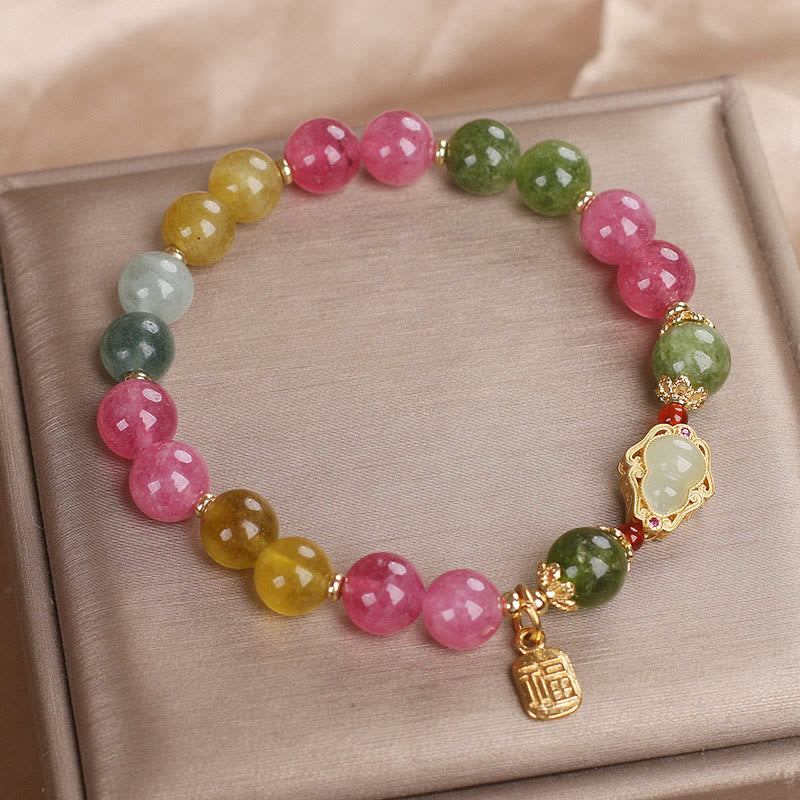 Buddha Stones Tourmaline Fu Character Love Bracelet - image 4