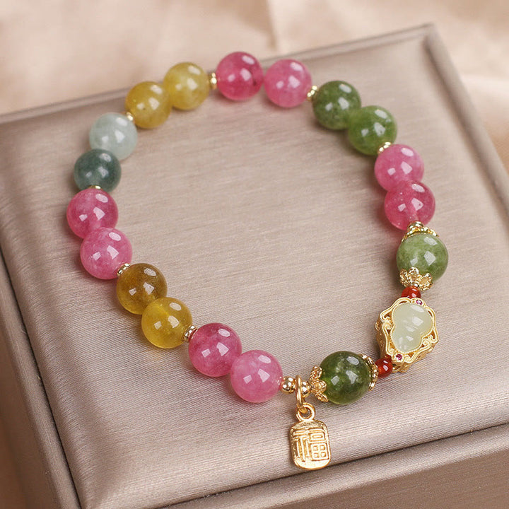 Buddha Stones Tourmaline Fu Character Love Bracelet - image 8