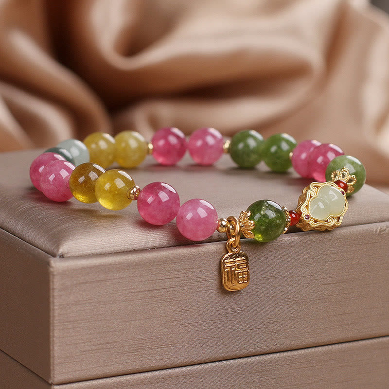 Buddha Stones Tourmaline Fu Character Love Bracelet - image 2