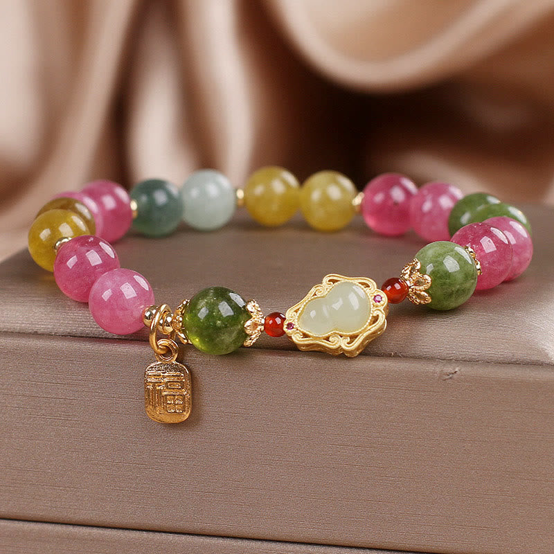 Buddha Stones Tourmaline Fu Character Love Bracelet - image 1