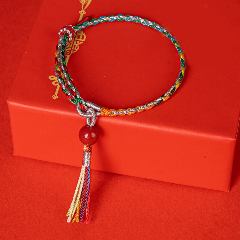 Buddha Stones Colorful String Cinnabar Concentration Bracelet - image 1
