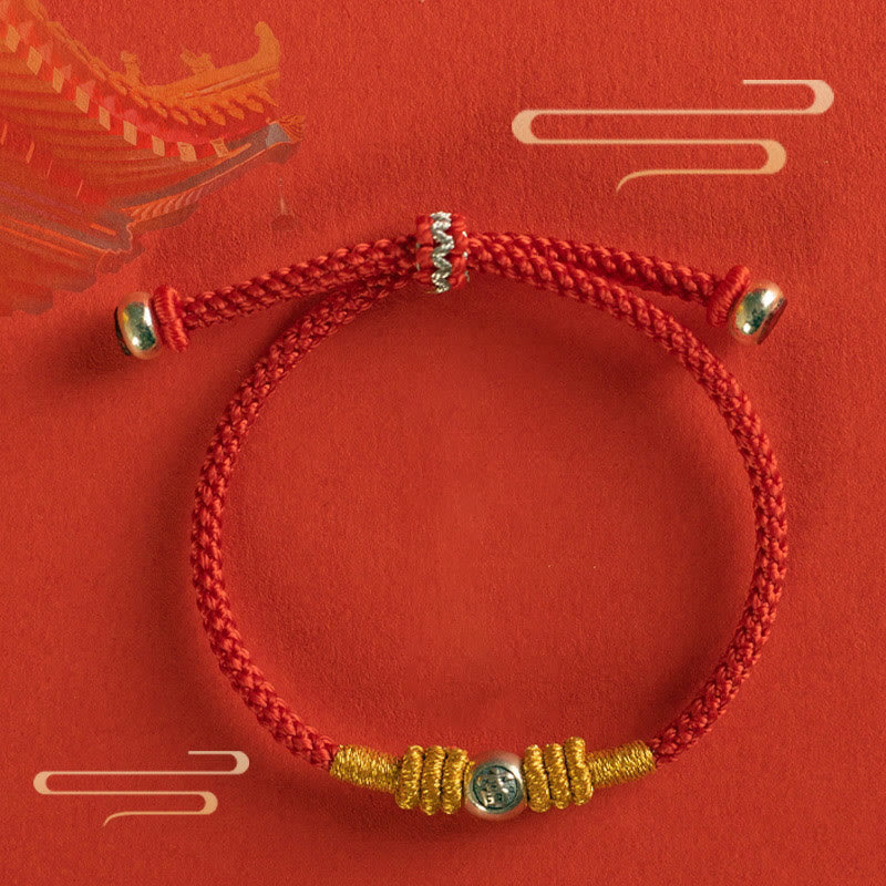 Buddha Stones Red String Chinese Characters Protection Bracelet - image 20
