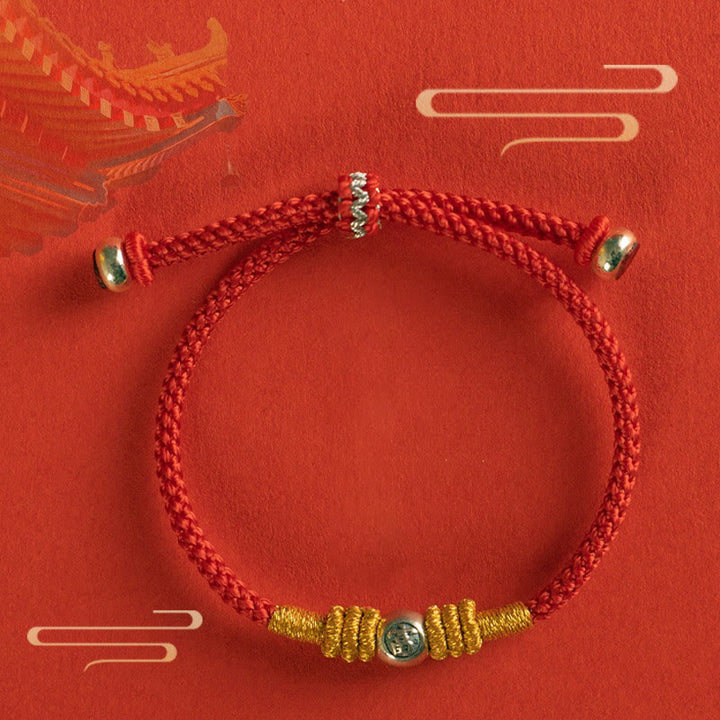 Buddha Stones Red String Chinese Characters Protection Bracelet - image 20