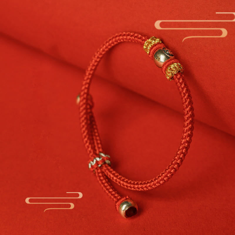 Buddha Stones Red String Chinese Characters Protection Bracelet - image 12