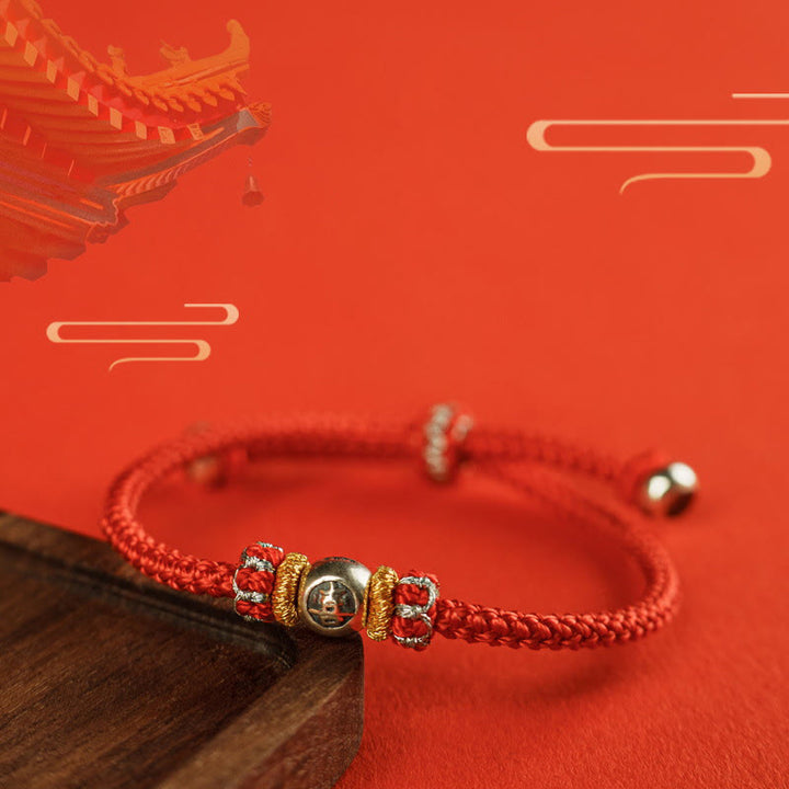Buddha Stones Red String Chinese Characters Protection Bracelet - image 21