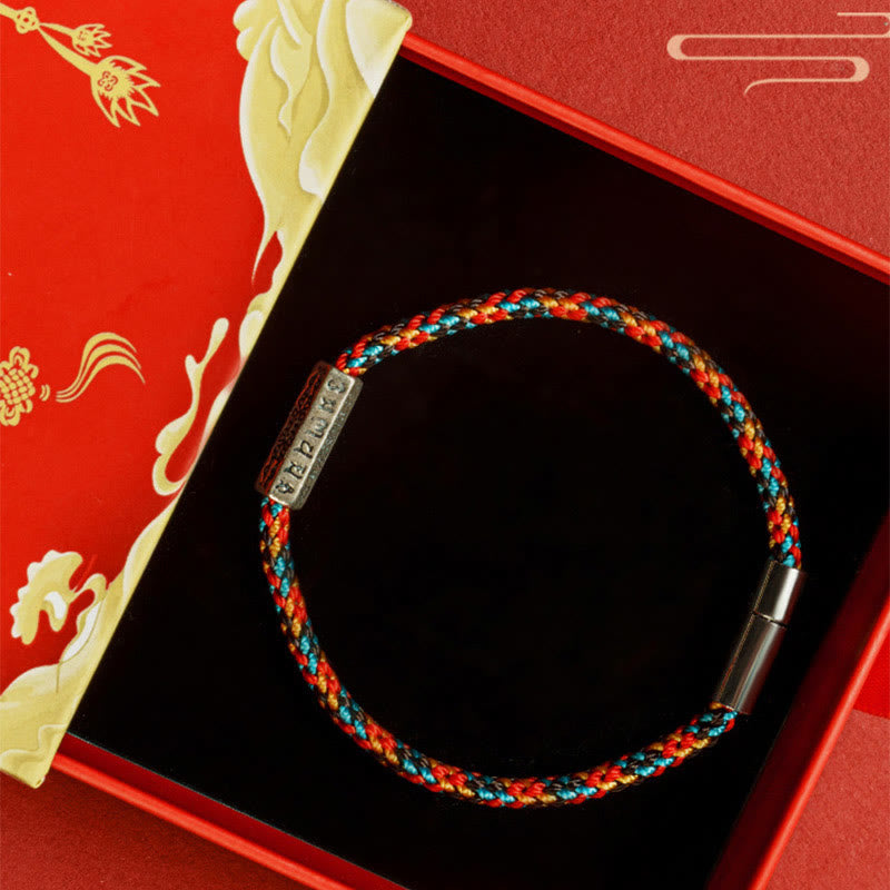 Buddha Stones Red String Black String Six True Words 925 Sterling Silver Luck Bracelet - image 10