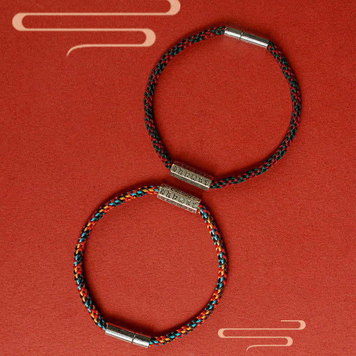 Buddha Stones Red String Black String Six True Words 925 Sterling Silver Luck Bracelet - image 16