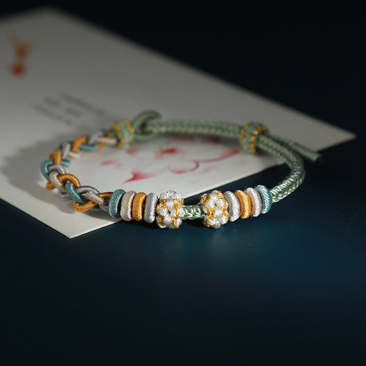 Buddha Stones String Four Srand Peach Blossom Connection Bracelet - image 8