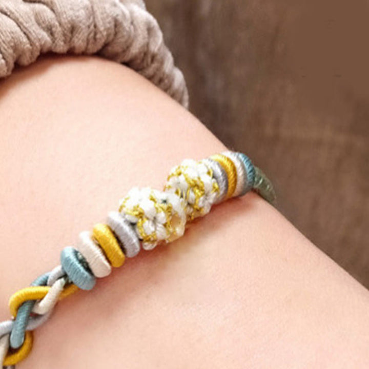Buddha Stones String Four Srand Peach Blossom Connection Bracelet - image 11