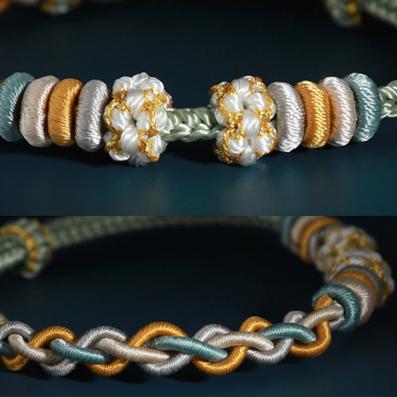 Buddha Stones String Four Srand Peach Blossom Connection Bracelet - image 9