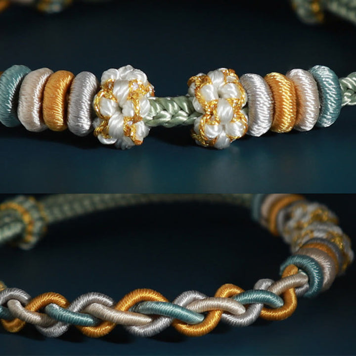 Buddha Stones String Four Srand Peach Blossom Connection Bracelet - image 9