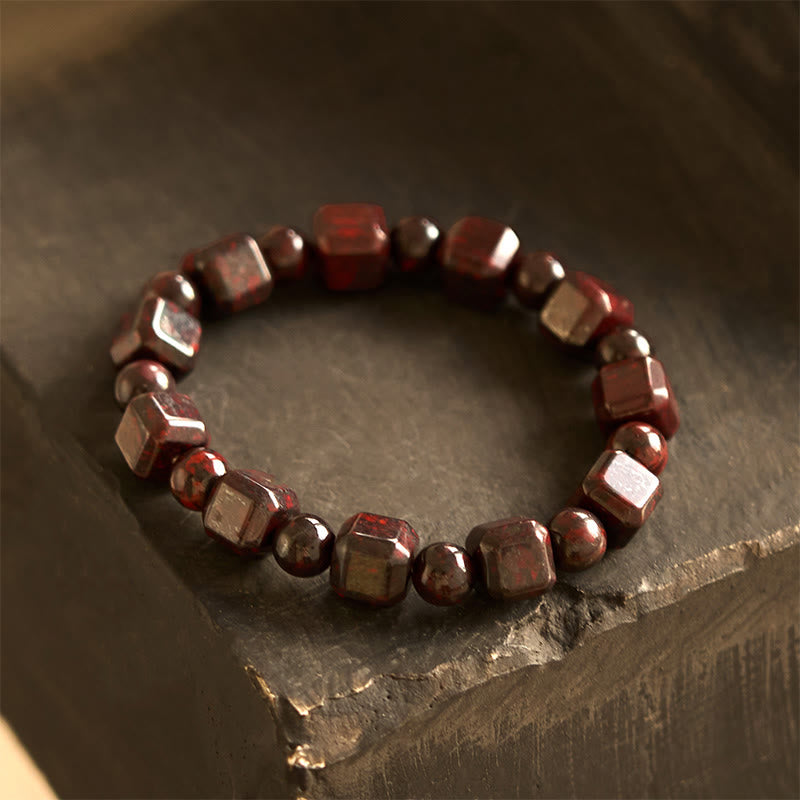 Buddha Stones Bloodstone Strength Bracelet - Bloodstone(Wrist Circumference: 14-16cm) - image 0