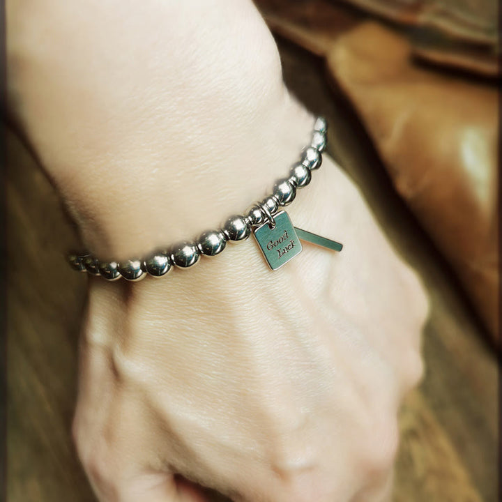 Buddha Stones Titanium Steel Good Luck Balance Bracelet - image 12