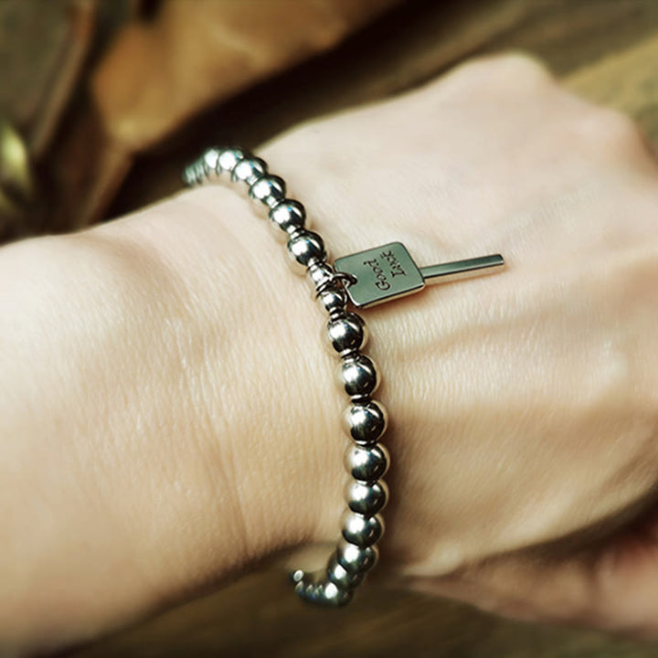 Buddha Stones Titanium Steel Good Luck Balance Bracelet - image 10