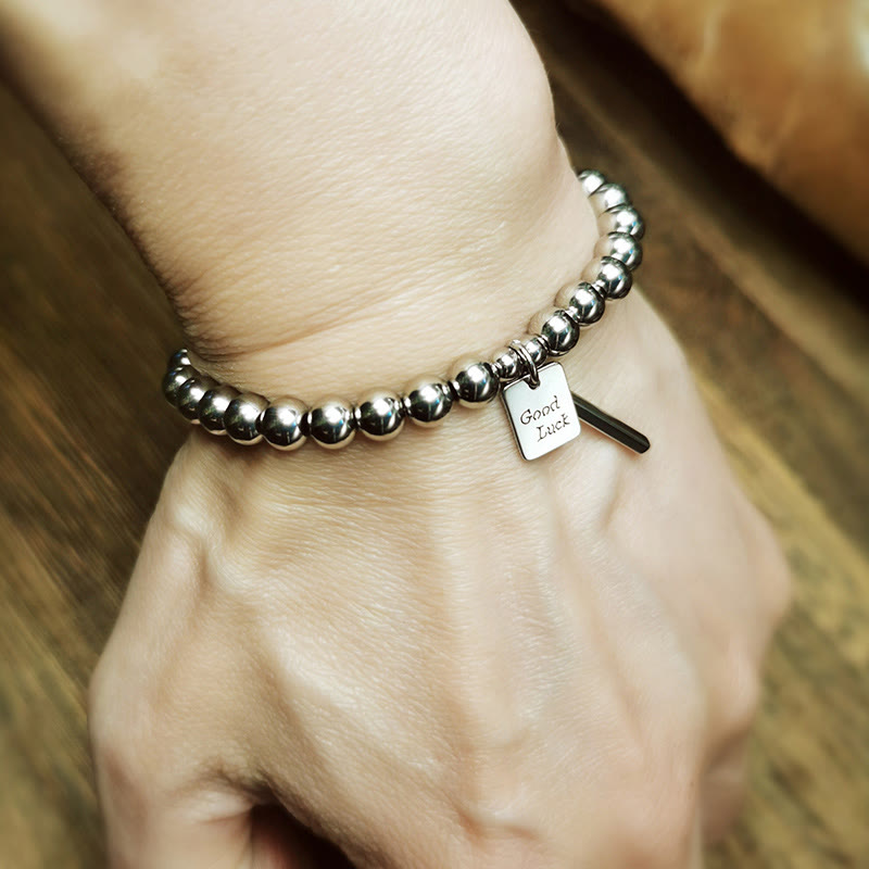 Buddha Stones Titanium Steel Good Luck Balance Bracelet - image 11