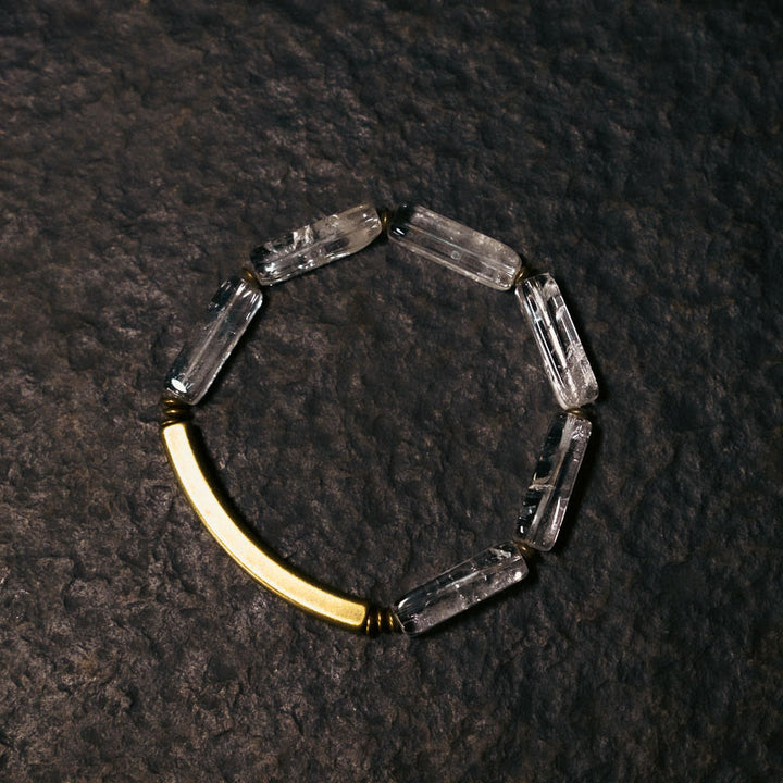 Buddha Stones Square White Crystal Copper Luck Healing Bracelet - image 0