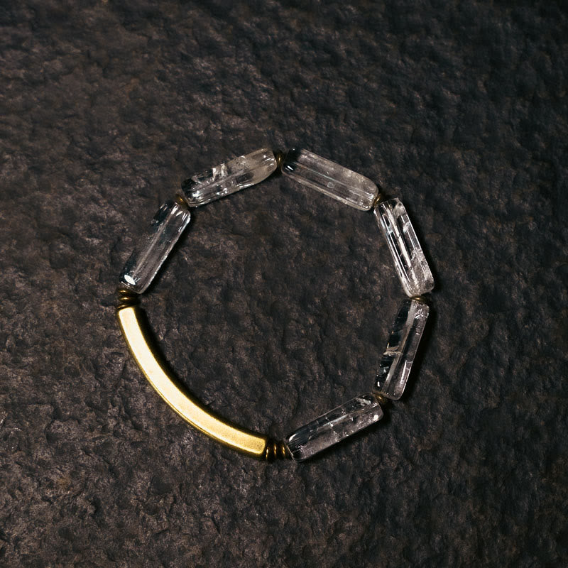 Buddha Stones Square White Crystal Copper Luck Healing Bracelet - image 0