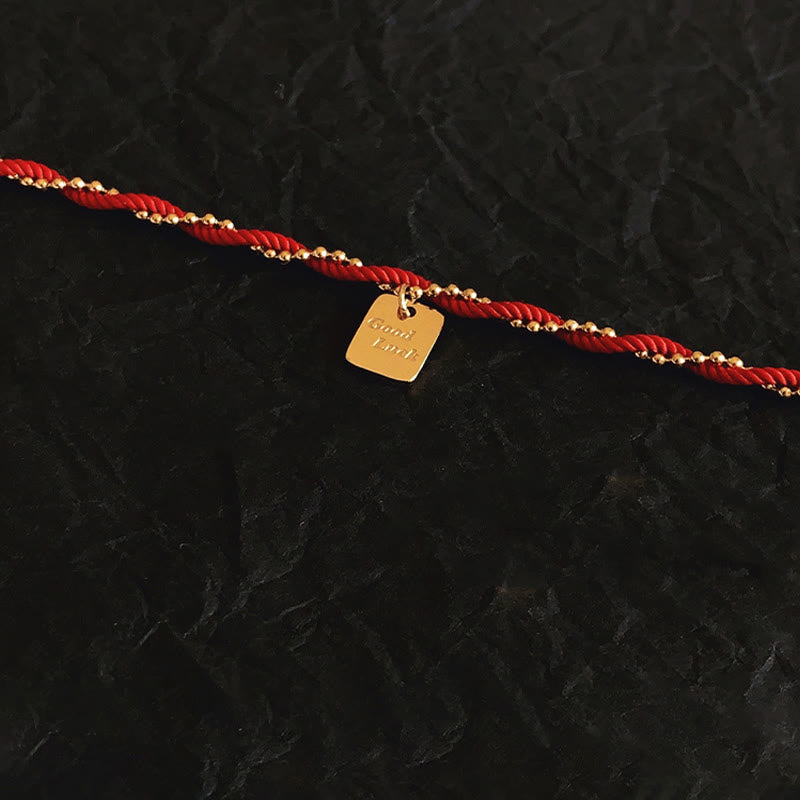 Buddha Stones Red String Gold Plated Copper Good Luck Strength Bracelet - image 2