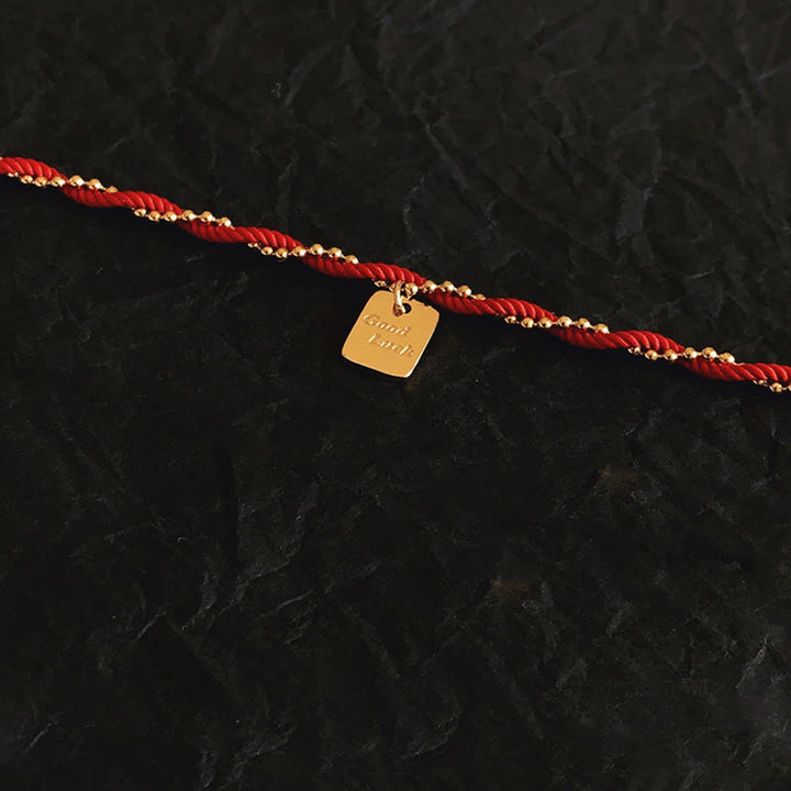 Buddha Stones Red String Gold Plated Copper Good Luck Strength Bracelet - image 2