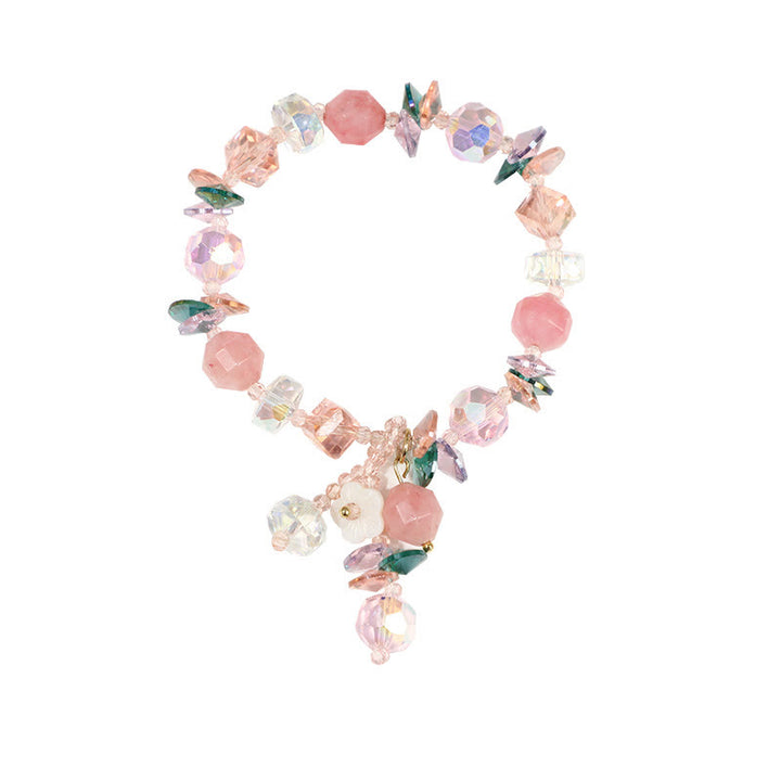 Buddha Stones Pink Crystal Green Crystal White Crystal Flower Warmth Bracelet - image 18
