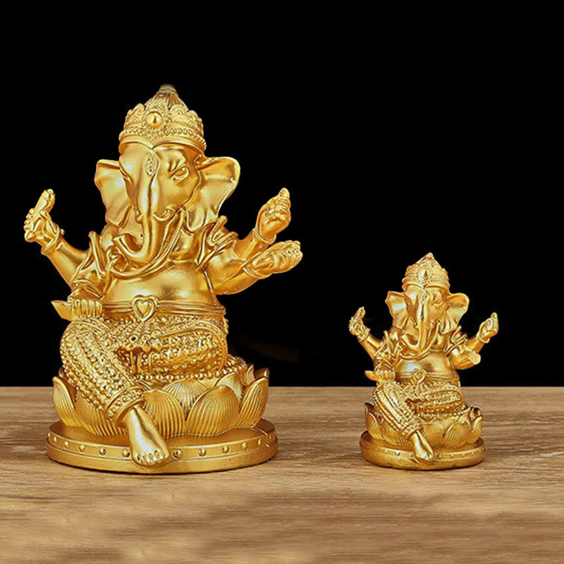 Buddha Stones Mini Small Ganesh Ganpati Elephant Meditation Statue Reflection Home Resin Decoration - image 10
