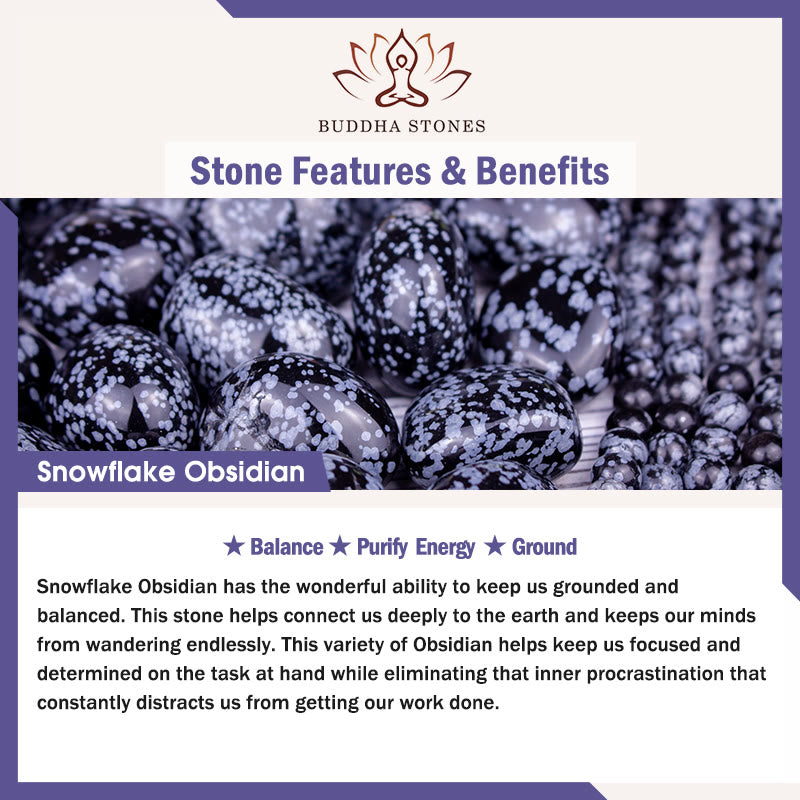 Buddha Stones Snowflake Obsidian Balance Bracelet - image 5