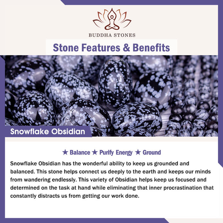 Buddha Stones Snowflake Obsidian Balance Bracelet - image 5